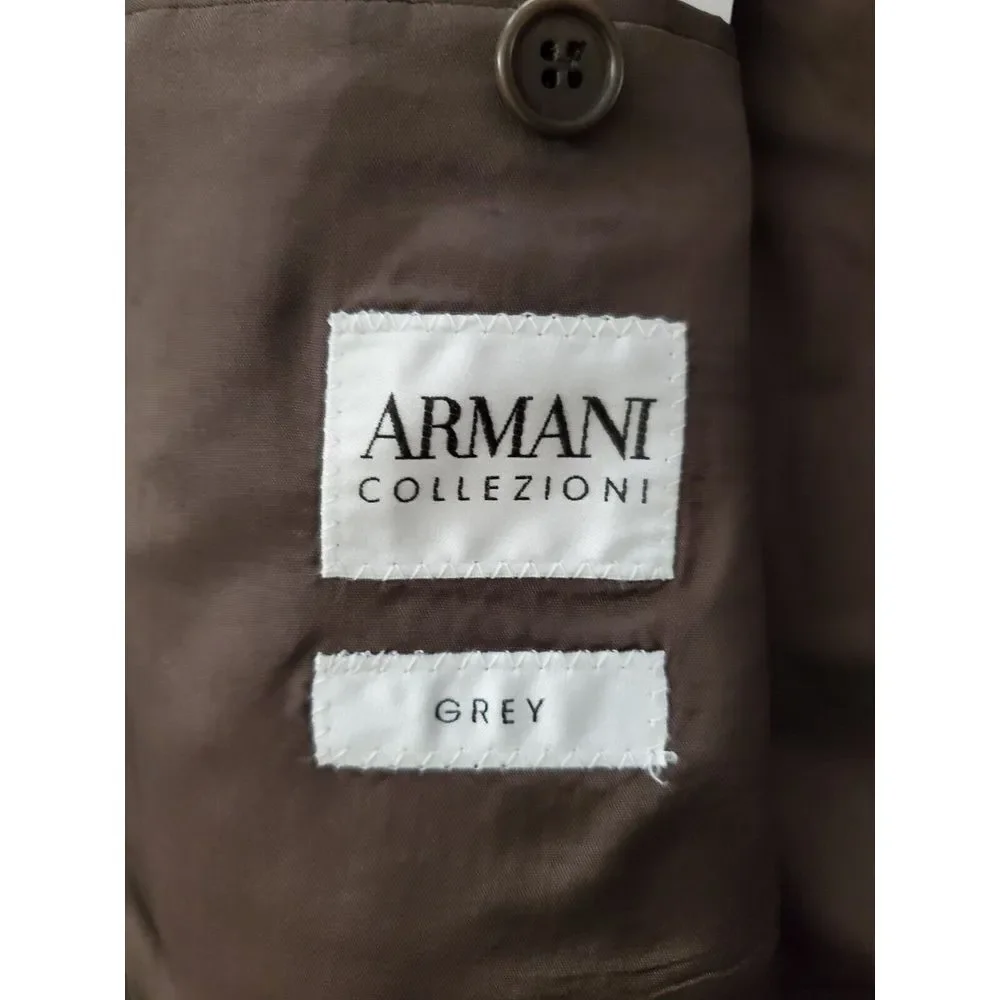 Armani Collezioni Men's Brown‎ Pinstripes SportCoat Blazer Size 46 Regular